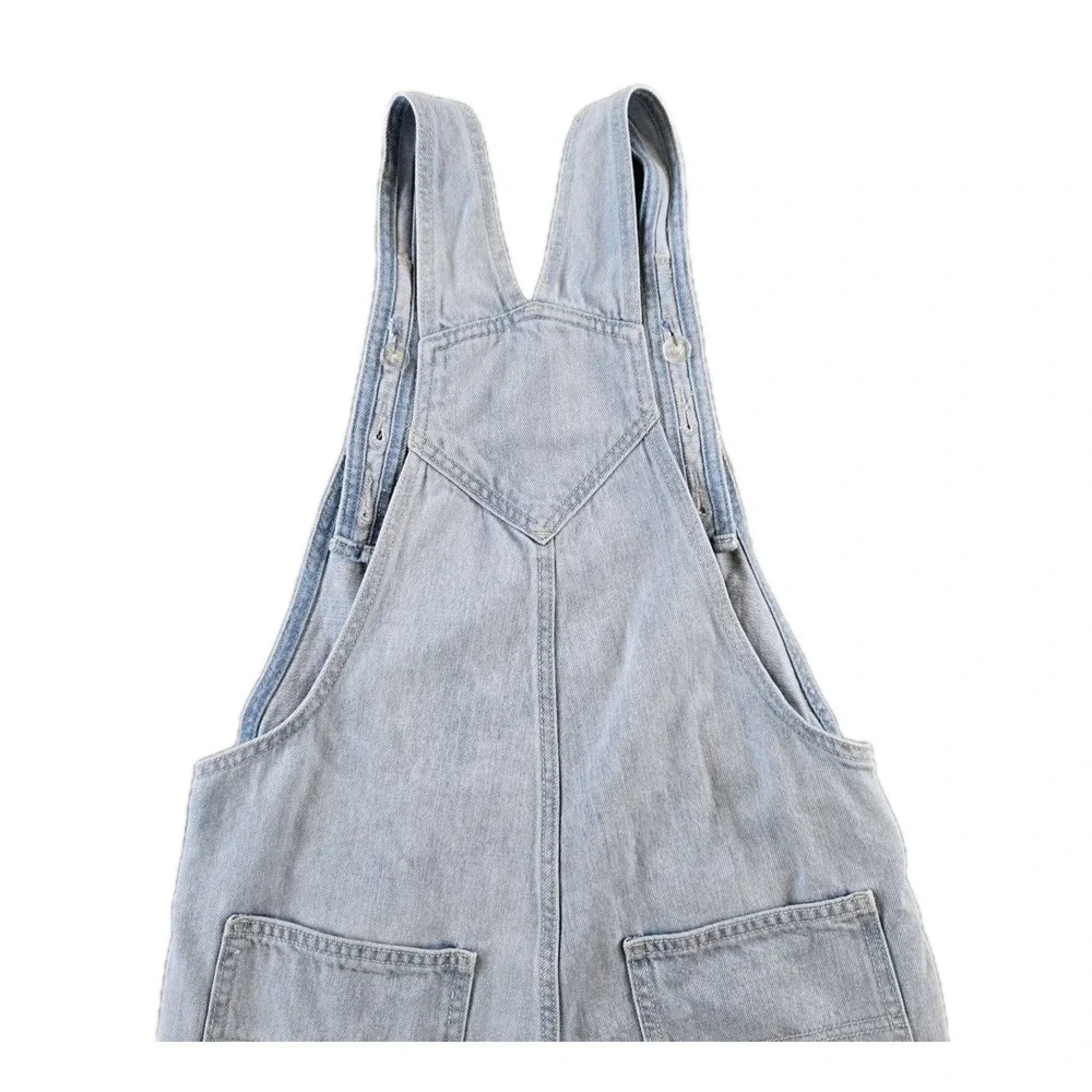 Old Navy Girl's Overall Shorts 100% Cotton‎ Light Wash Adjustable Straps XL